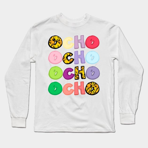 Diagonal Flame Ocho Long Sleeve T-Shirt by Ocho Hachi